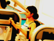 Women tone up on the resistance weight machines